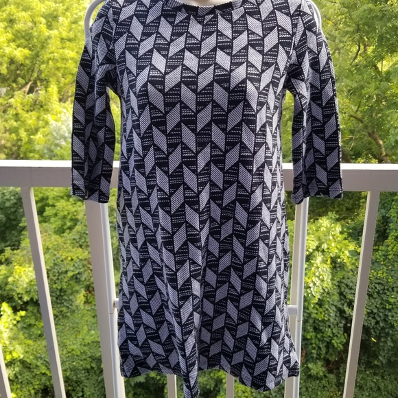 Zara Trafaluc Chevron Gray Black Mini Dress - Picture 7 of 8